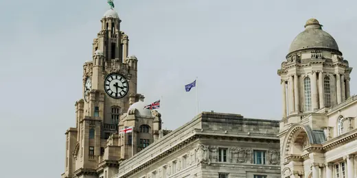 Royal Liver Building and Liverpool waterfront